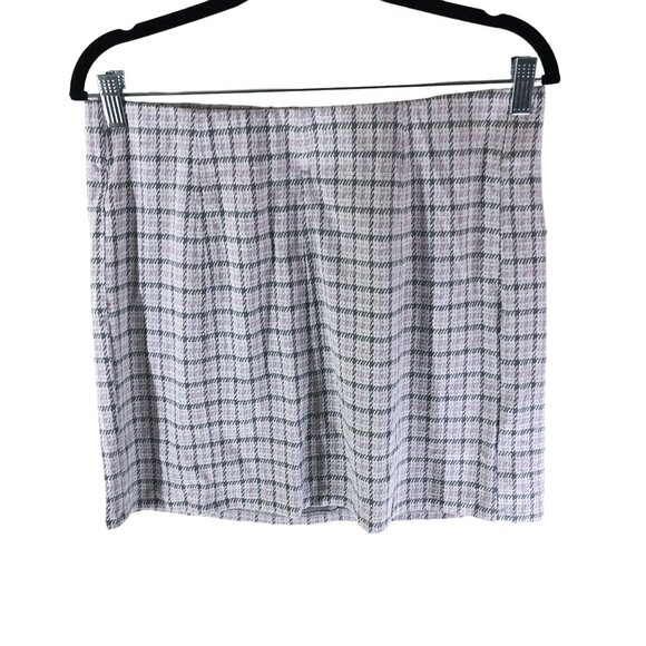 American Eagle Super Hi-Rise Stretch Skirt Mini Plaid Pull On Pockets Size L - Picture 1 of 5